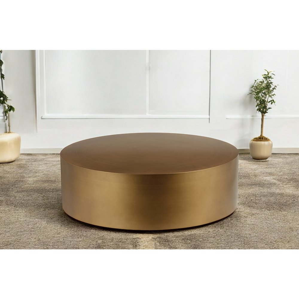 Spencer Round Coffee Table Brass