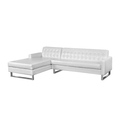 Sloan Left Arm Facing Faux Leather White
