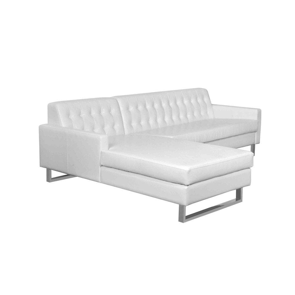 Sloan Left Arm Facing Faux Leather White