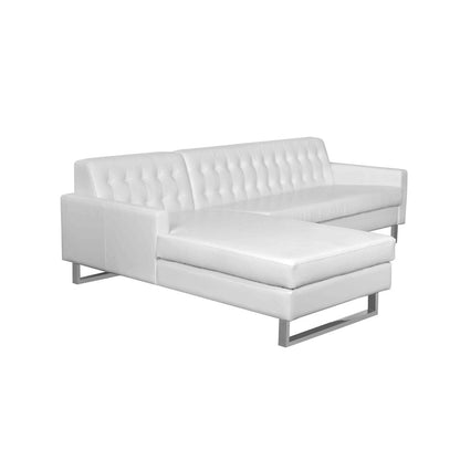 Sloan Left Arm Facing Faux Leather White
