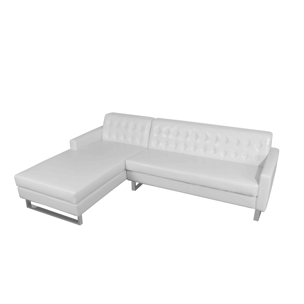 Sloan Left Arm Facing Faux Leather White