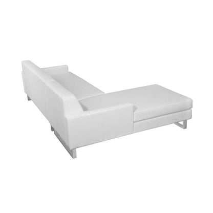 Sloan Left Arm Facing Faux Leather White