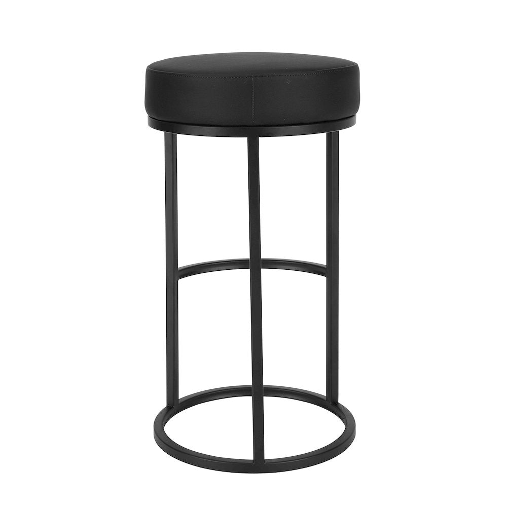 Stan Bar Stool Faux Leather Black