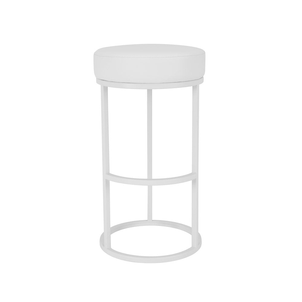 Stan Bar Stool Faux Leather White