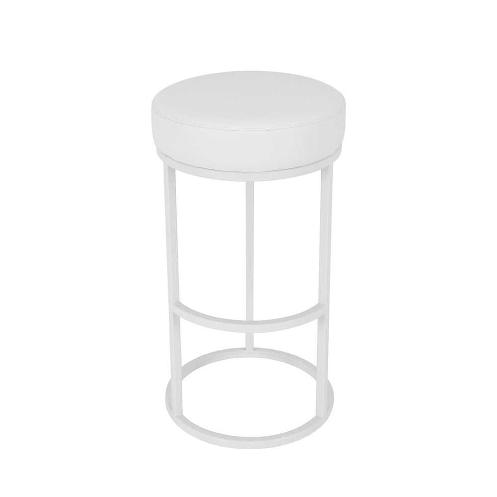 Stan Bar Stool Faux Leather White