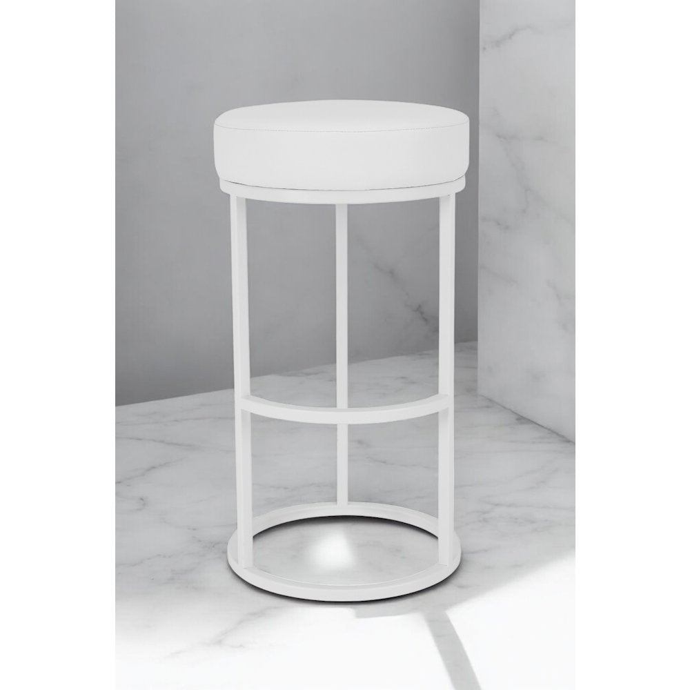 Stan Bar Stool Faux Leather White