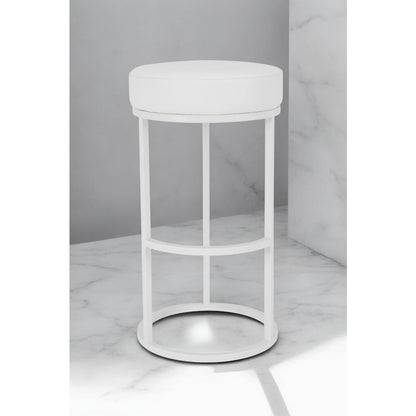 Stan Bar Stool Faux Leather White