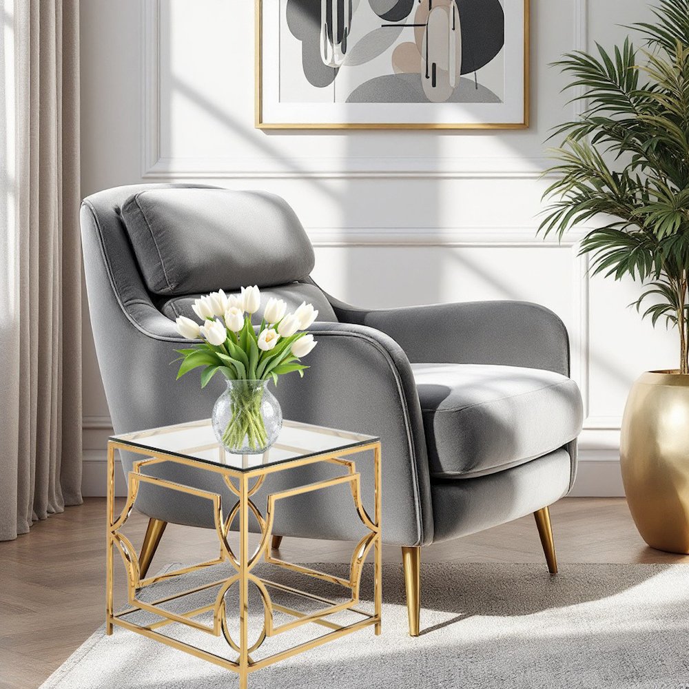 Z-Edward Square Side Table Gold