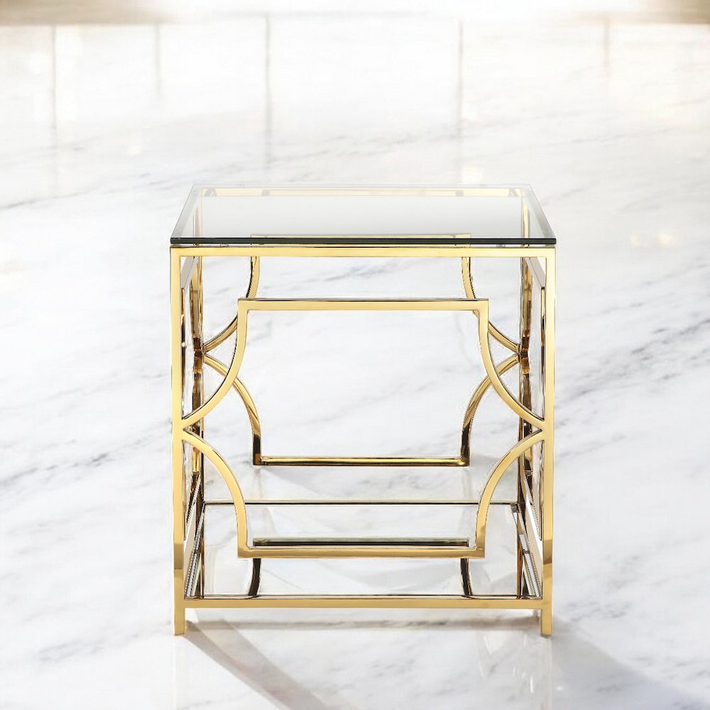 Z-Edward Square Side Table Gold