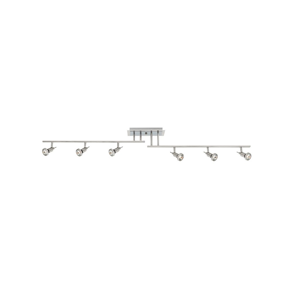 6 Light Adjustable LED Track in Brushed Steel Color