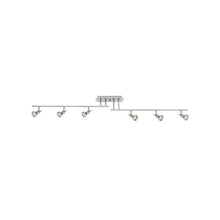 6 Light Adjustable LED Track in Brushed Steel Color