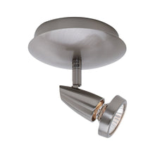 1 Light Adjustable LED Flush Mount in Brushed Steel Color