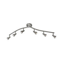 6 Light Adjustable LED Track in Brushed Steel Color