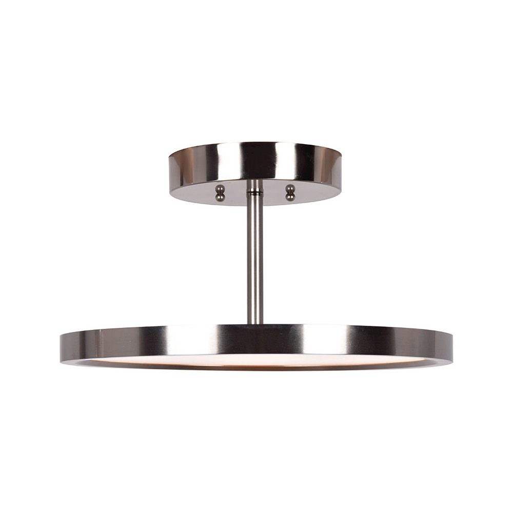 LED Semi-Flush in Brushed Steel Color