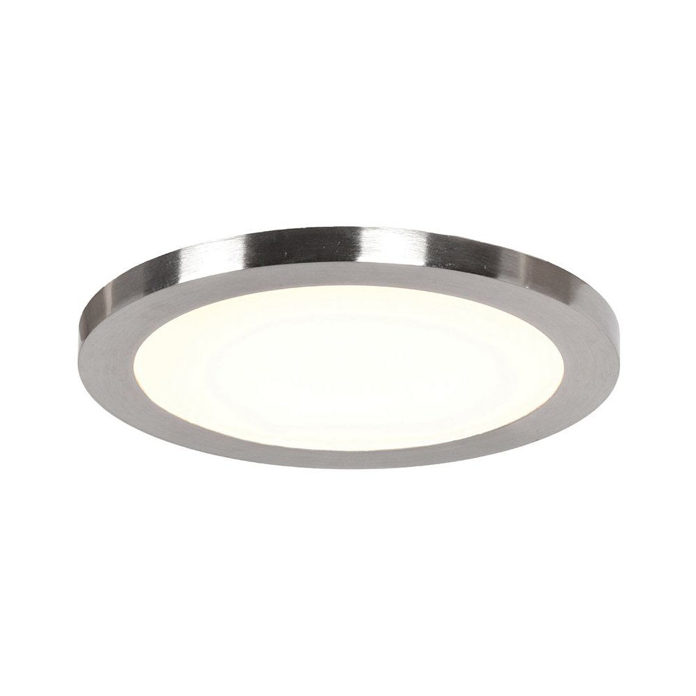 LED Flush Mount in Brushed Steel Color