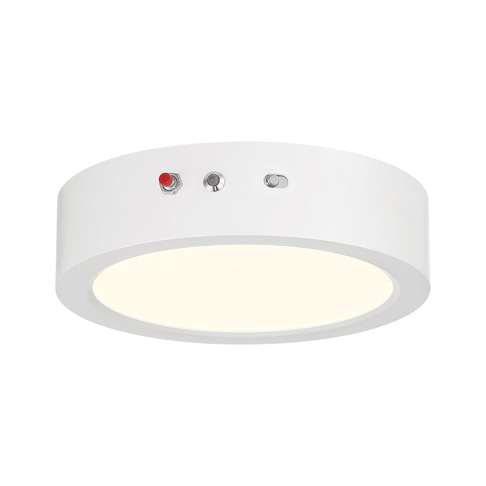 3CCT Emergency Backup LED Flush Mount in White Color