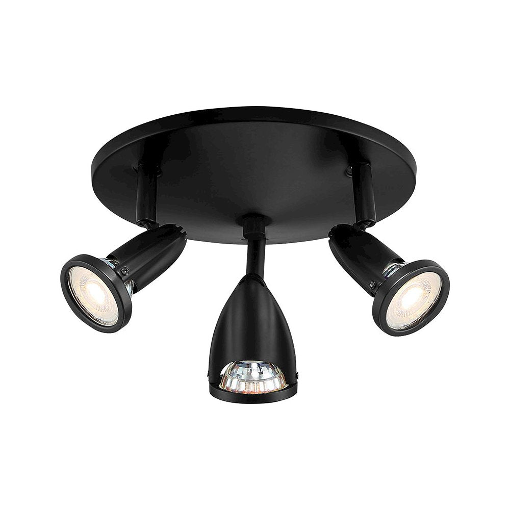 3 Light Adjustable LED Flush Mount in Black Color