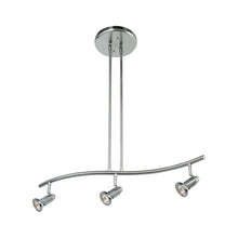 3 Light Adjustable Pendant or Semi-Flush in Brushed Steel Color