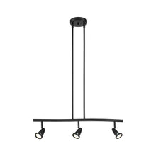 3 Light Adjustable LED Pendant or Semi-Flush in Black Color