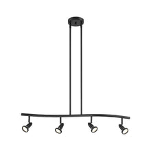4 Light Adjustable LED Pendant or Semi-Flush in Black Color