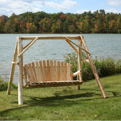6' ADA Log Picnic Table  Attached Benches