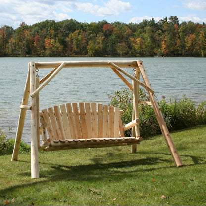 6' ADA Log Picnic Table  Attached Benches