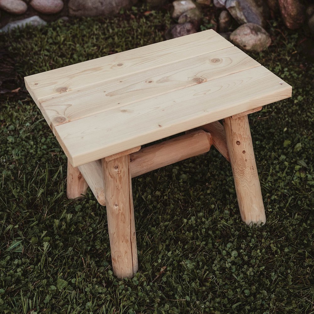 Cedar Log End Table