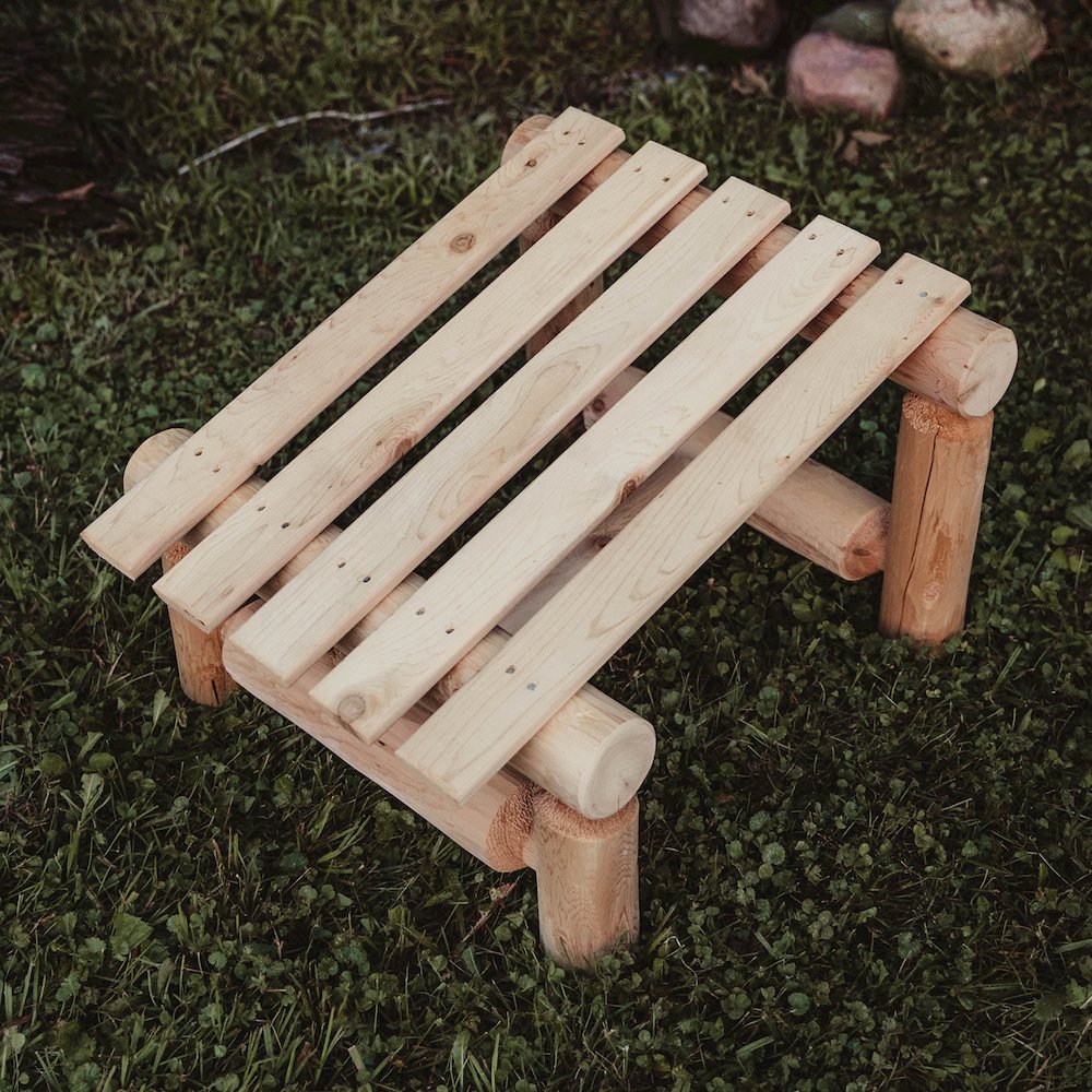 Cedar Log Slanted Ottoman