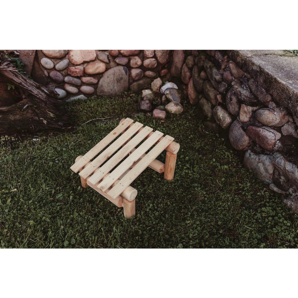 Cedar Log Slanted Ottoman