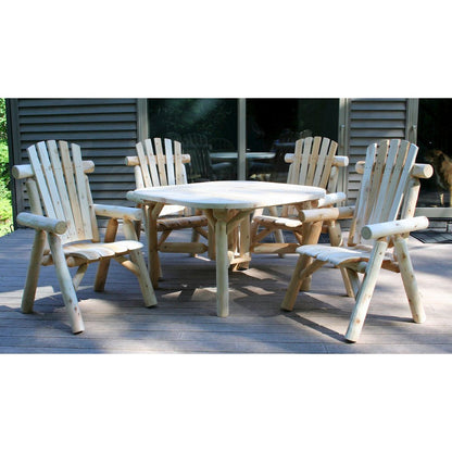 Cedar log 47" Roundabout Table/ 4 Chair Set