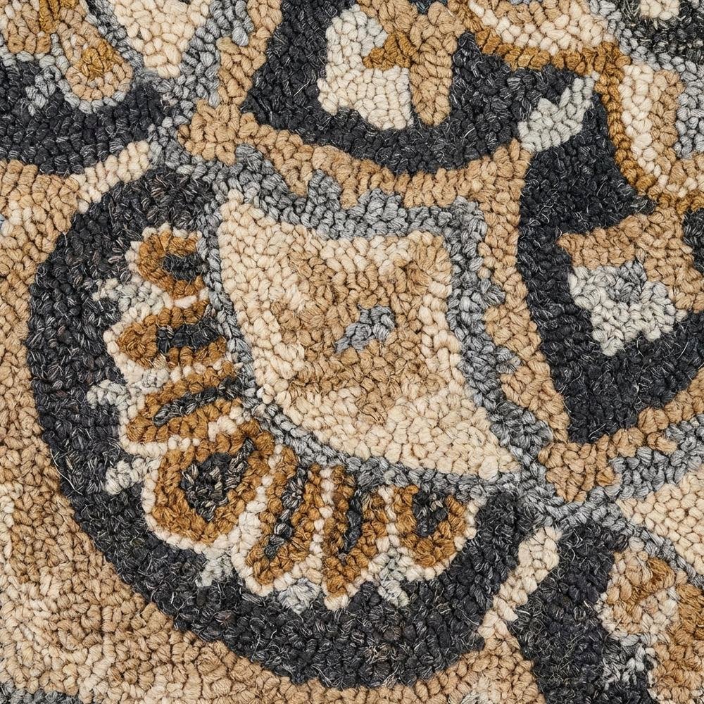 Round Indoor Area Rug In Black And Ivory With Classic Style, 6-Foot Diameter