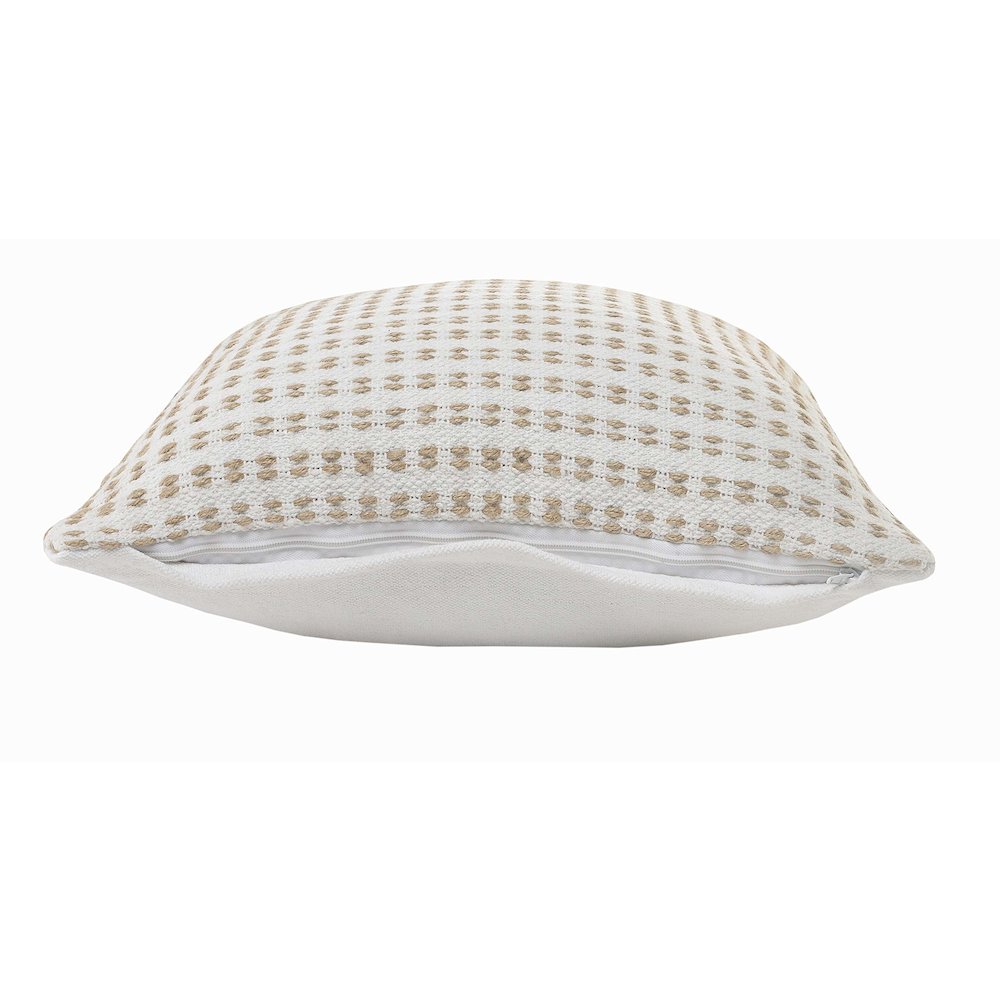 Ivory and Jute Interwoven Throw Pillow