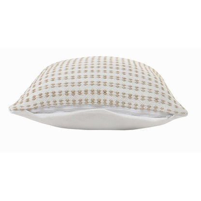 Ivory and Jute Interwoven Throw Pillow