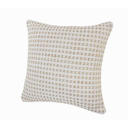 Ivory and Jute Interwoven Throw Pillow