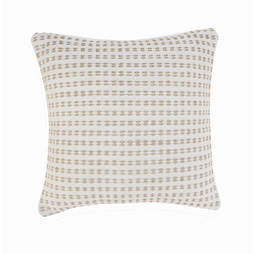 Ivory and Jute Interwoven Throw Pillow
