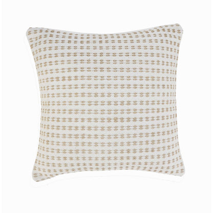 Ivory and Jute Interwoven Throw Pillow