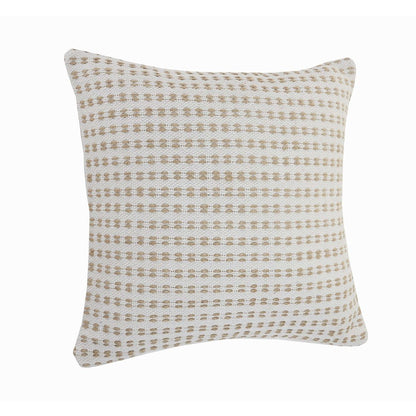 Ivory and Jute Interwoven Throw Pillow