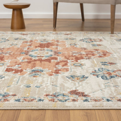 Avalon Performance Blend Area Rug Indoor in Red/Ivory, 3'11" x 6'