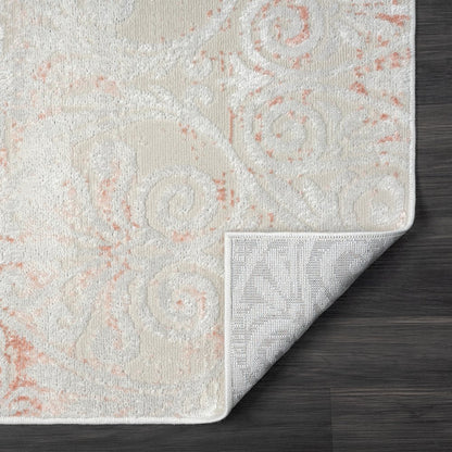 Calgary Durable Performance Area Rug Indoor in Pink/Ivory, 7'9" X 9'9"