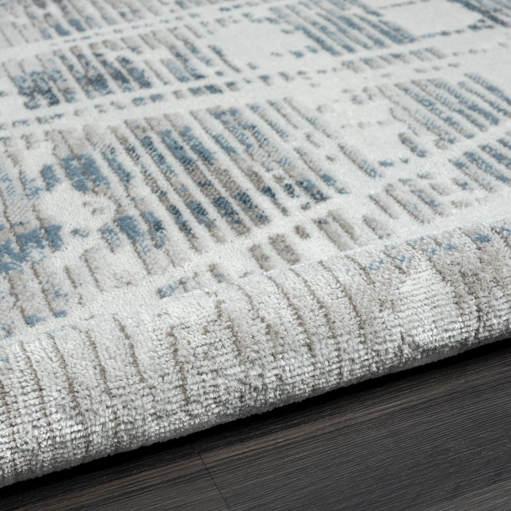 Calgary Durable Performance Area Rug Indoor in Blue/Cream, 7'9" X 9'9"