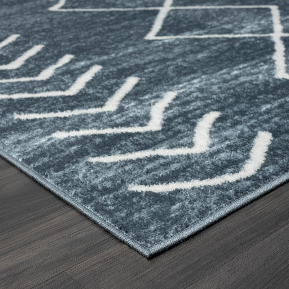 Calgary Durable Performance Area Rug Indoor in Blue/Ivory, 7'9" X 9'9"