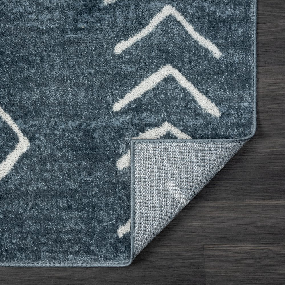 Calgary Durable Performance Area Rug Indoor in Blue/Ivory, 7'9" X 9'9"