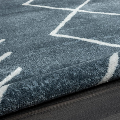 Calgary Durable Performance Area Rug Indoor in Blue/Ivory, 7'9" X 9'9"