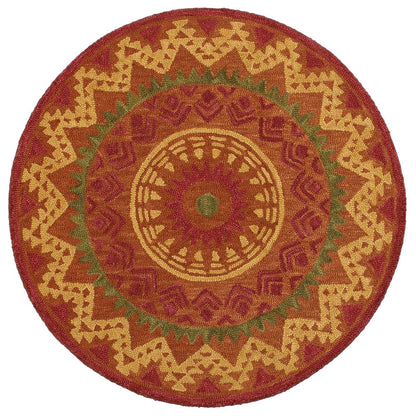 Dazzle Wool Area Rug Indoor in Orange/Red, 6' Round