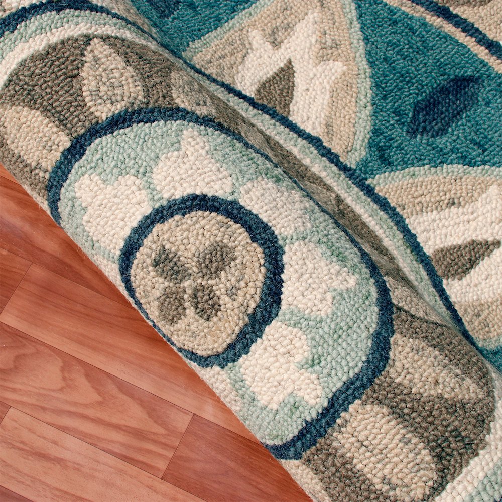 Dazzle Wool Area Rug Indoor in Blue/Gray, 6' Round