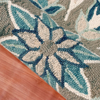 Dazzle Wool Area Rug Indoor in Blue/Gray, 6' Round