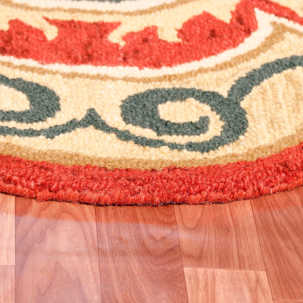 Dazzle Wool Area Rug Indoor in Orange/Gold, 6' Round