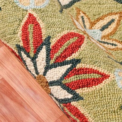 Dazzle Wool Area Rug Indoor in Orange/Gold, 6' Round
