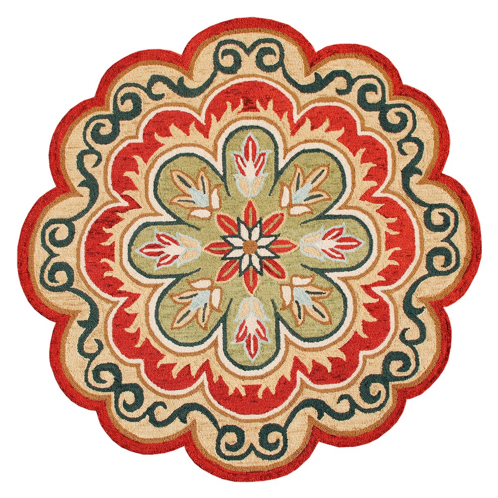 Dazzle Wool Area Rug Indoor in Orange/Gold, 6' Round