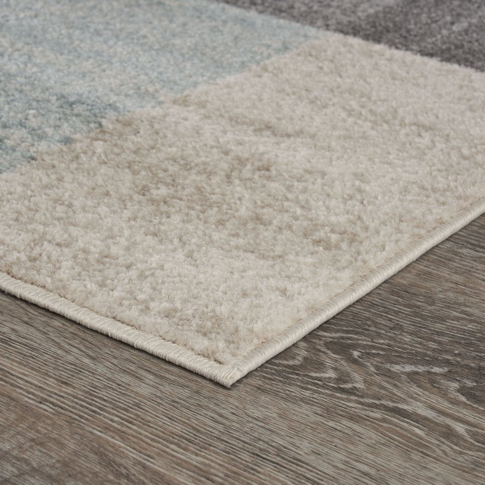 Dune Durable Performance Area Rug Indoor in Beige/Blue, 2'6" x 8'